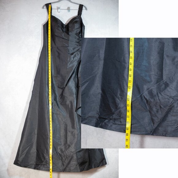 Bill Levkoff Formal Gown Prom Dress Tissue Taffeta Chiffon Long Black Size 12 - Picture 8 of 12
